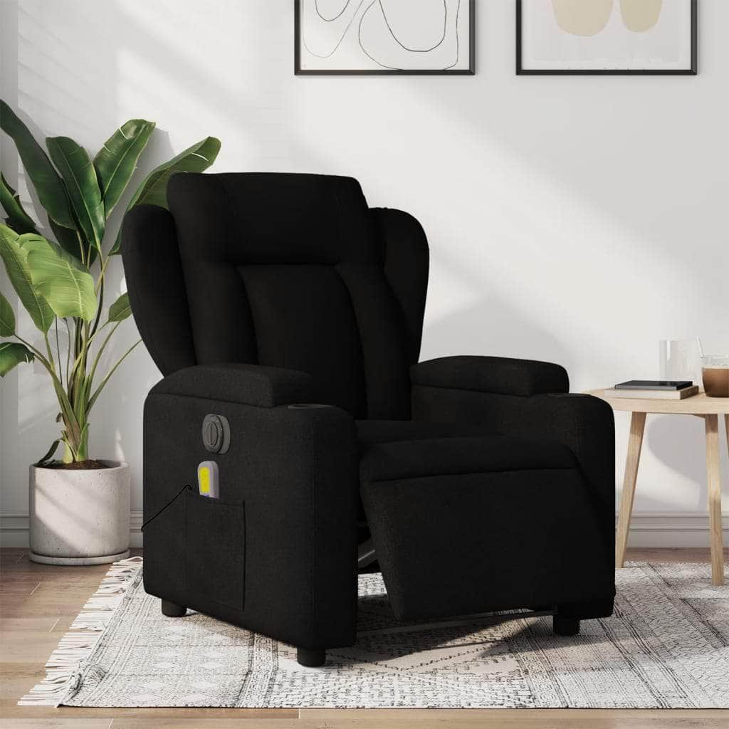 Electric Light Grey Fabric Massage Recliner Chair