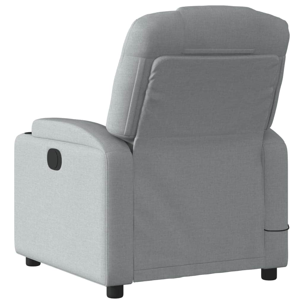 Electric Massage Recliner Chair in Light Grey Fabric