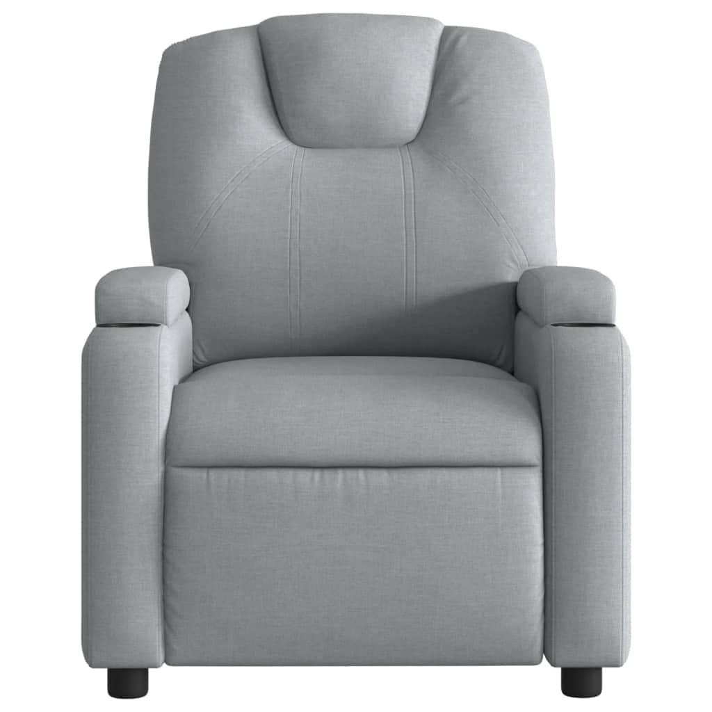 Electric Massage Recliner Chair in Light Grey Fabric