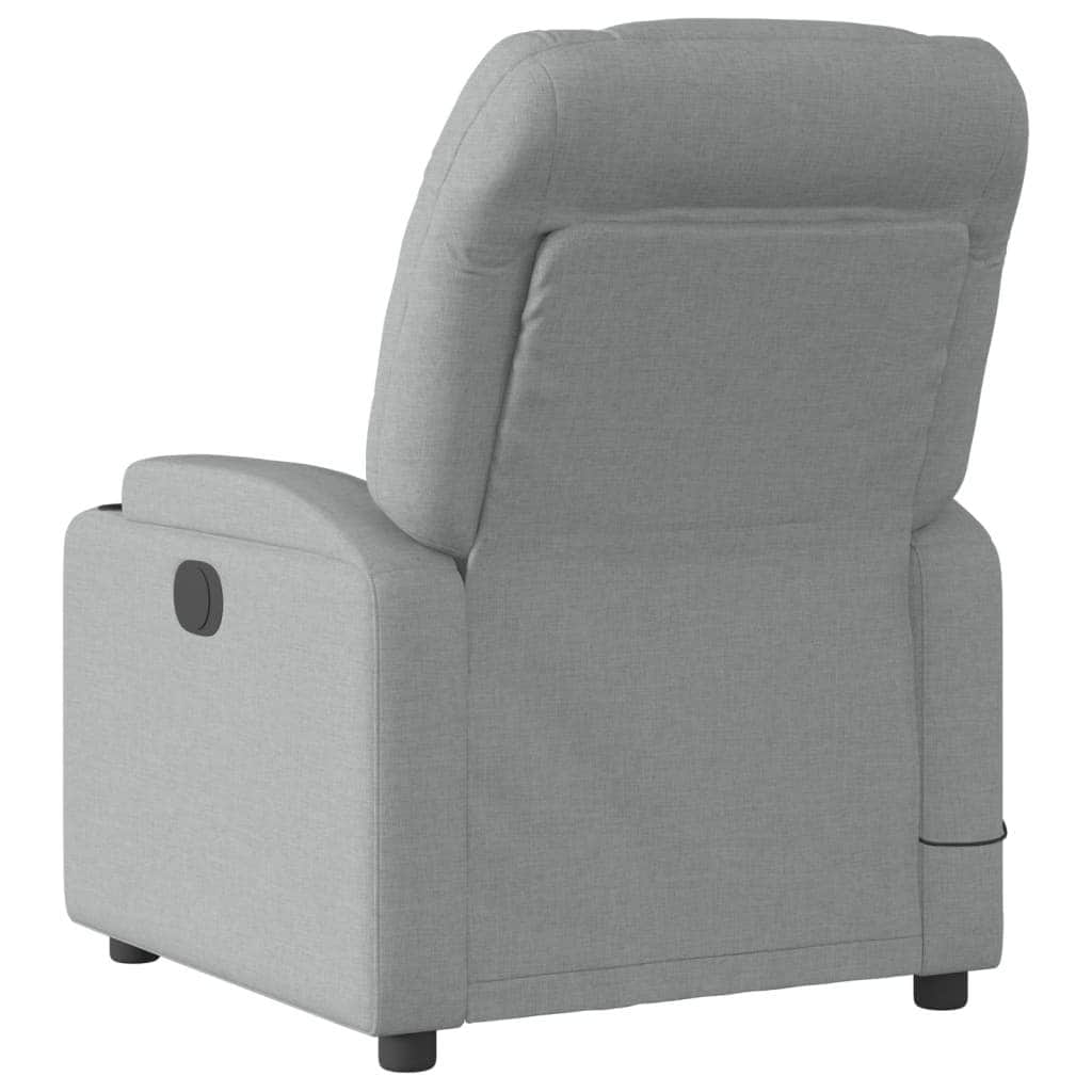 Electric Massage Recliner Chair Light Grey Fabric