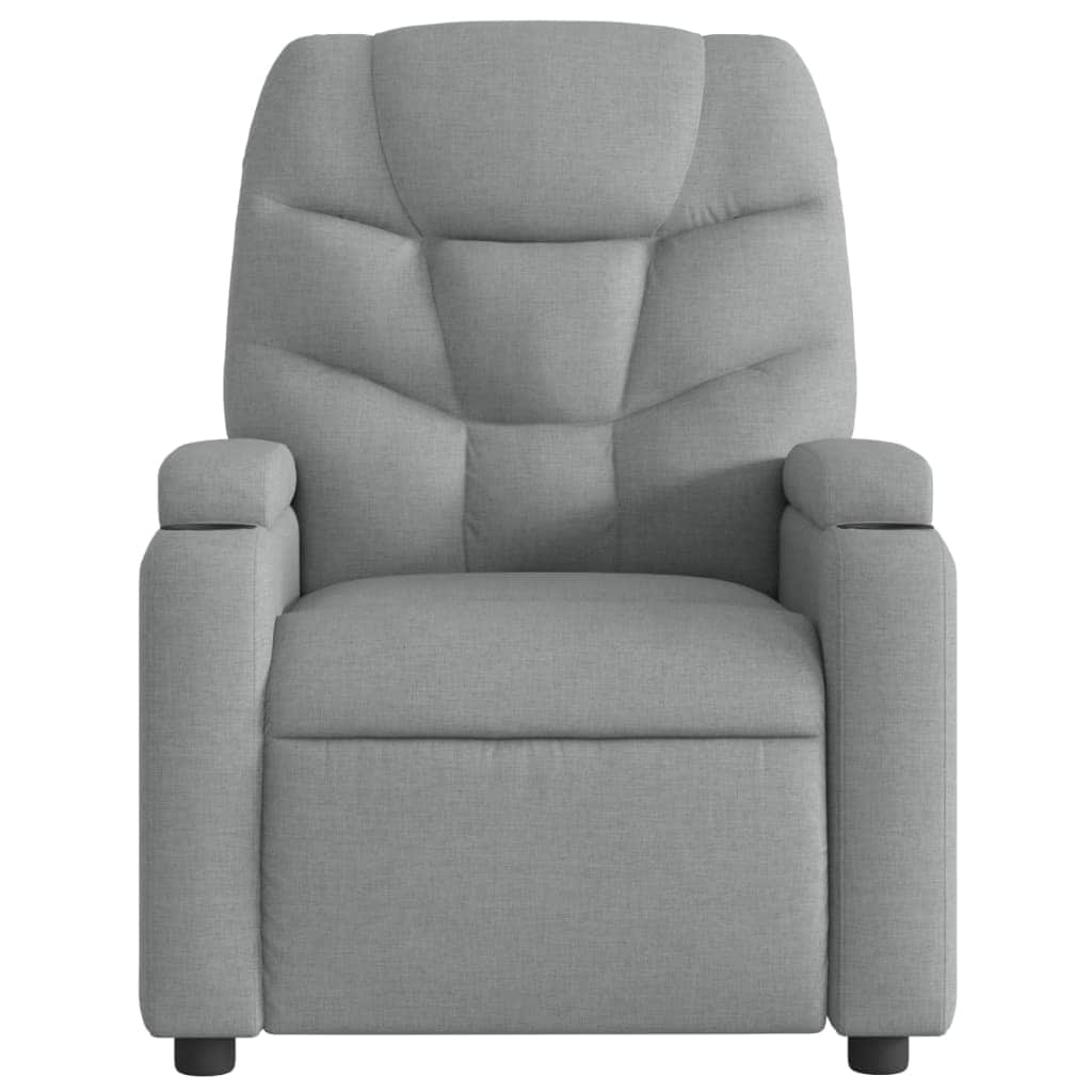 Electric Massage Recliner Chair Light Grey Fabric