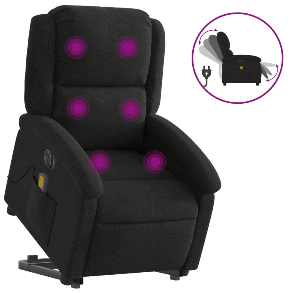 Electric Stand up Massage Recliner Chair Black