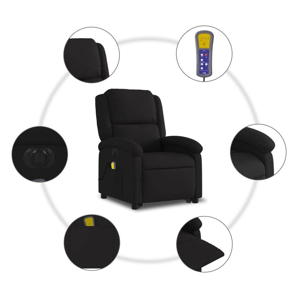 Electric Stand up Massage Recliner Chair Black