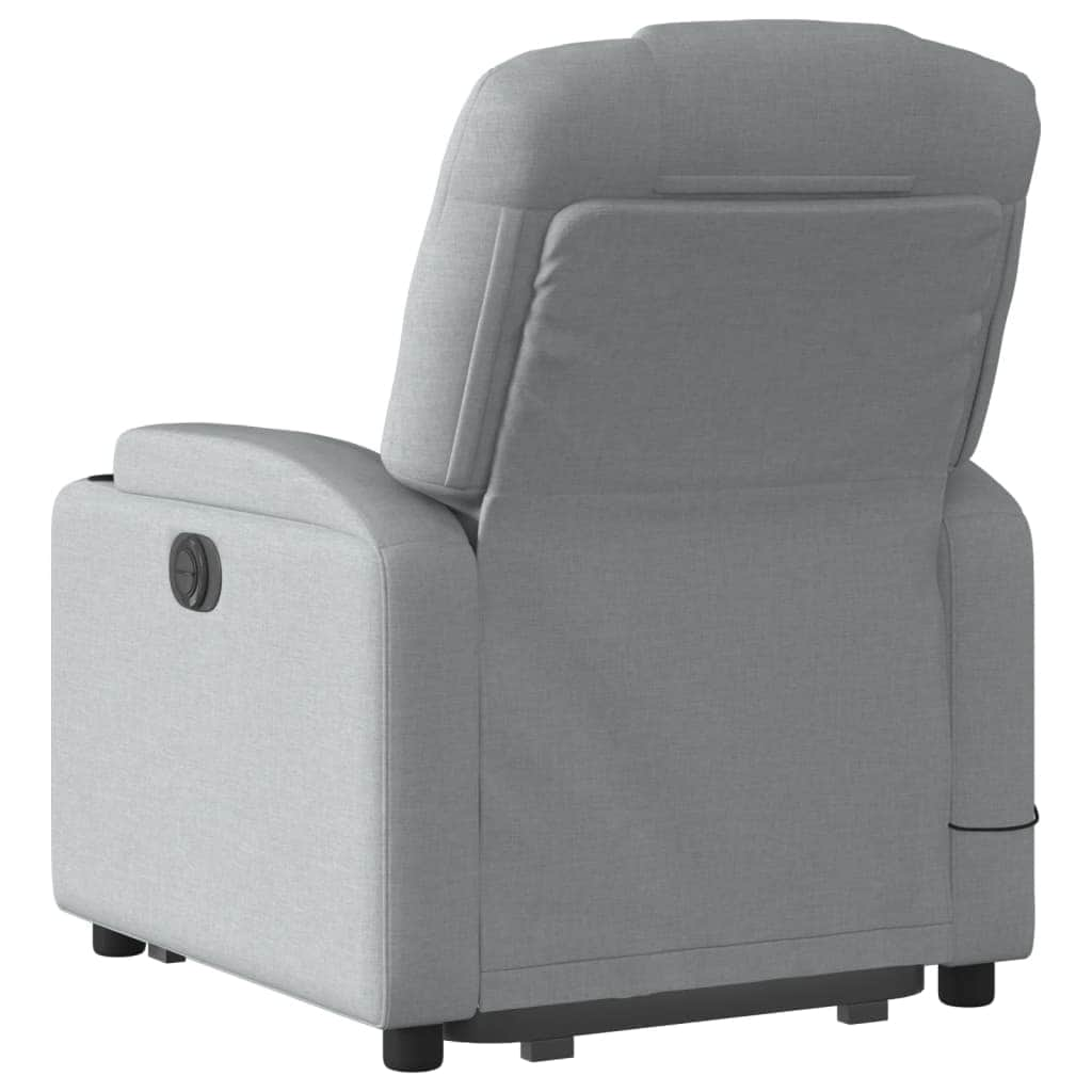 Electric Standing Massage Recliner Chair in Light Grey Fabric