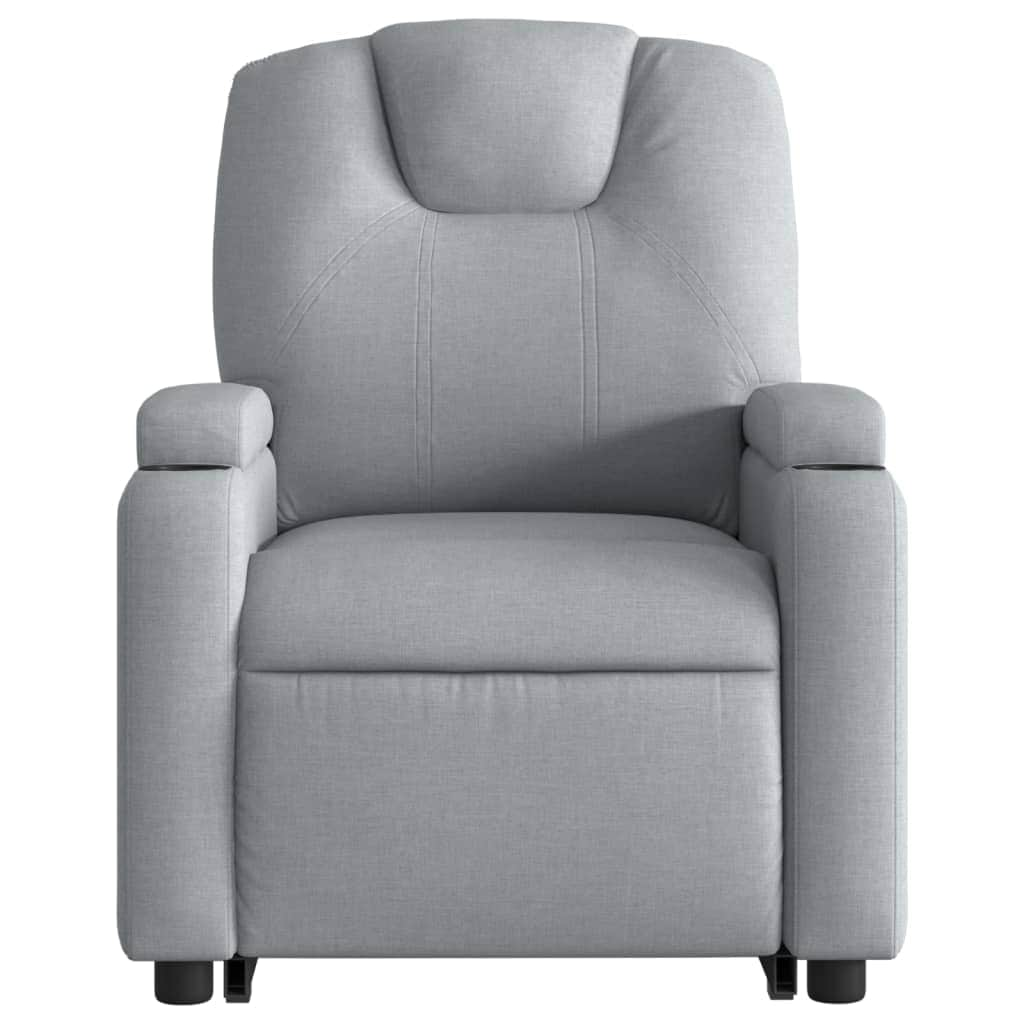 Electric Standing Massage Recliner Chair in Light Grey Fabric