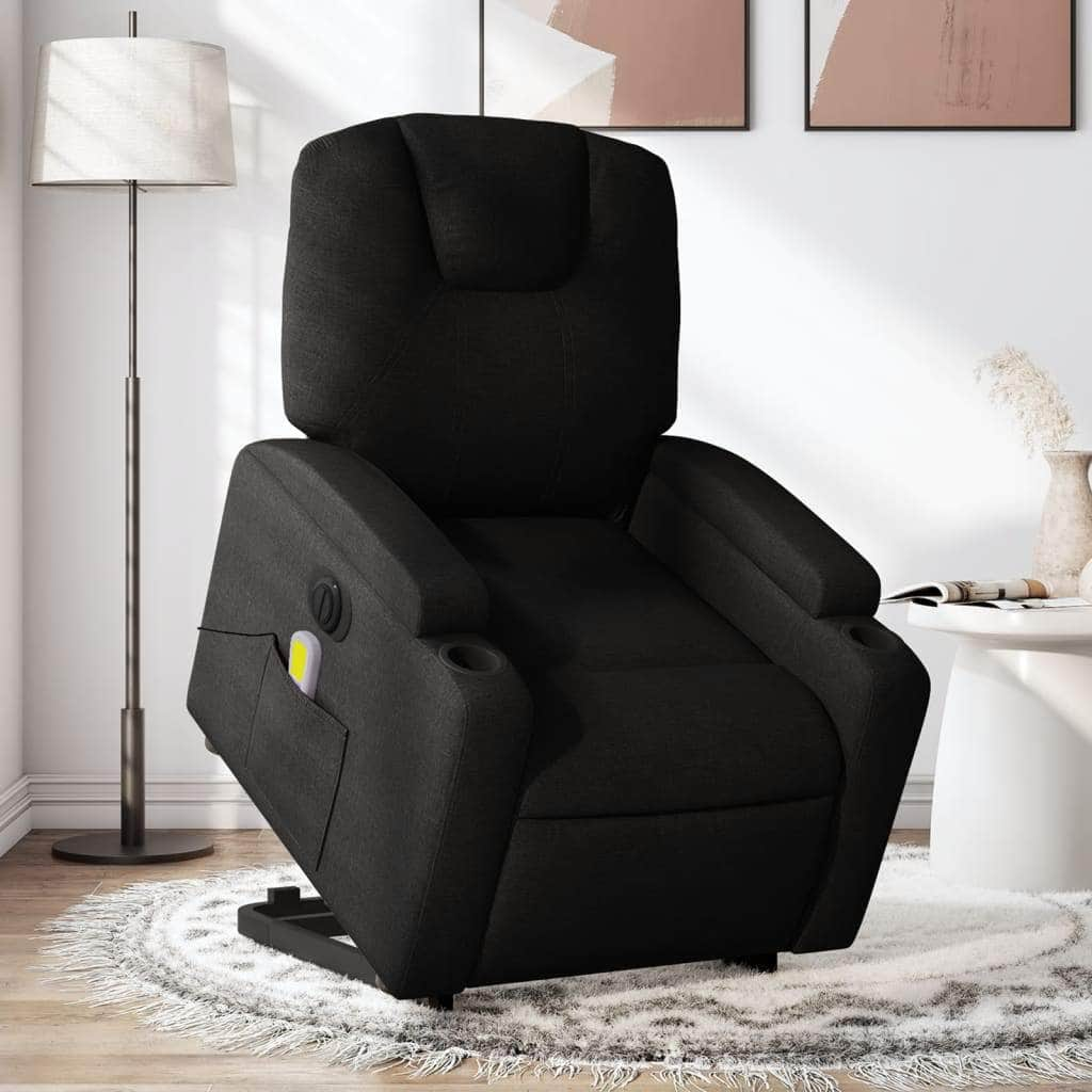 Electric Standing Massage Recliner Chair in Light Grey Fabric