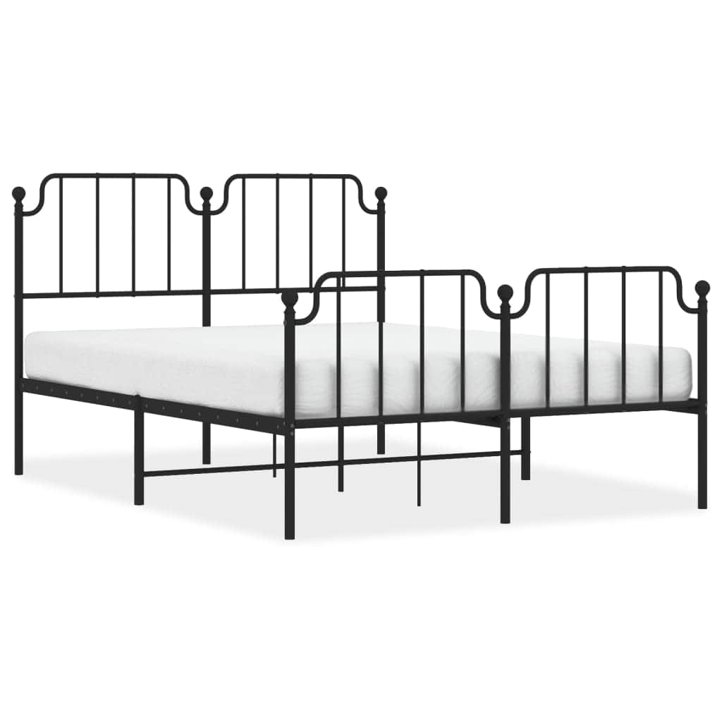 Elegance: Metal Bed Frame with Headboard and Footboard