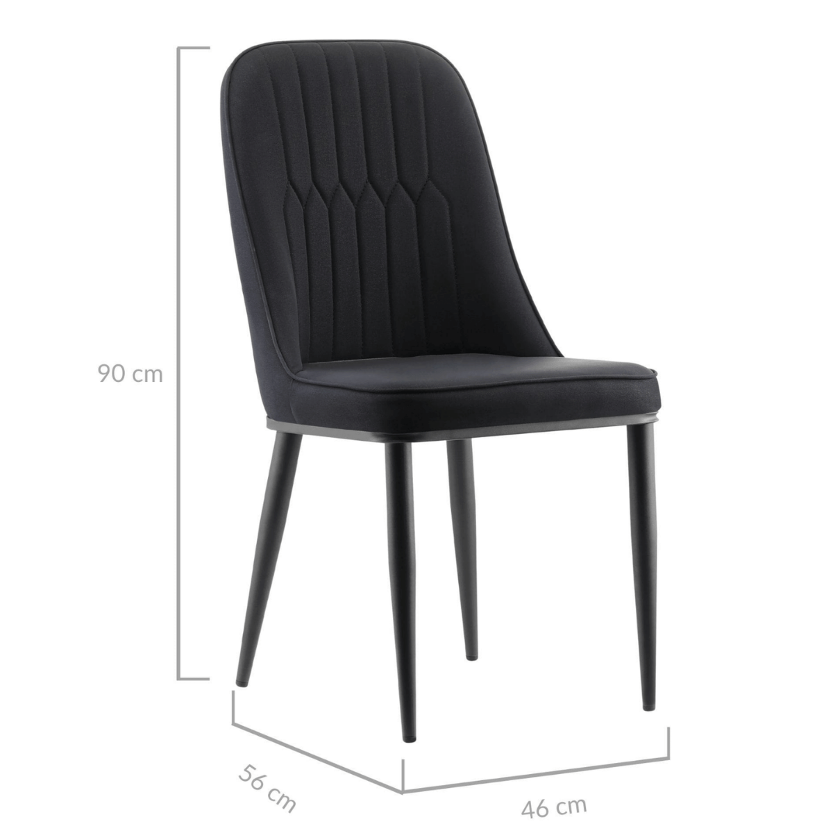 Dining Elegant Classic Design Dining Chair Set of 2-Black