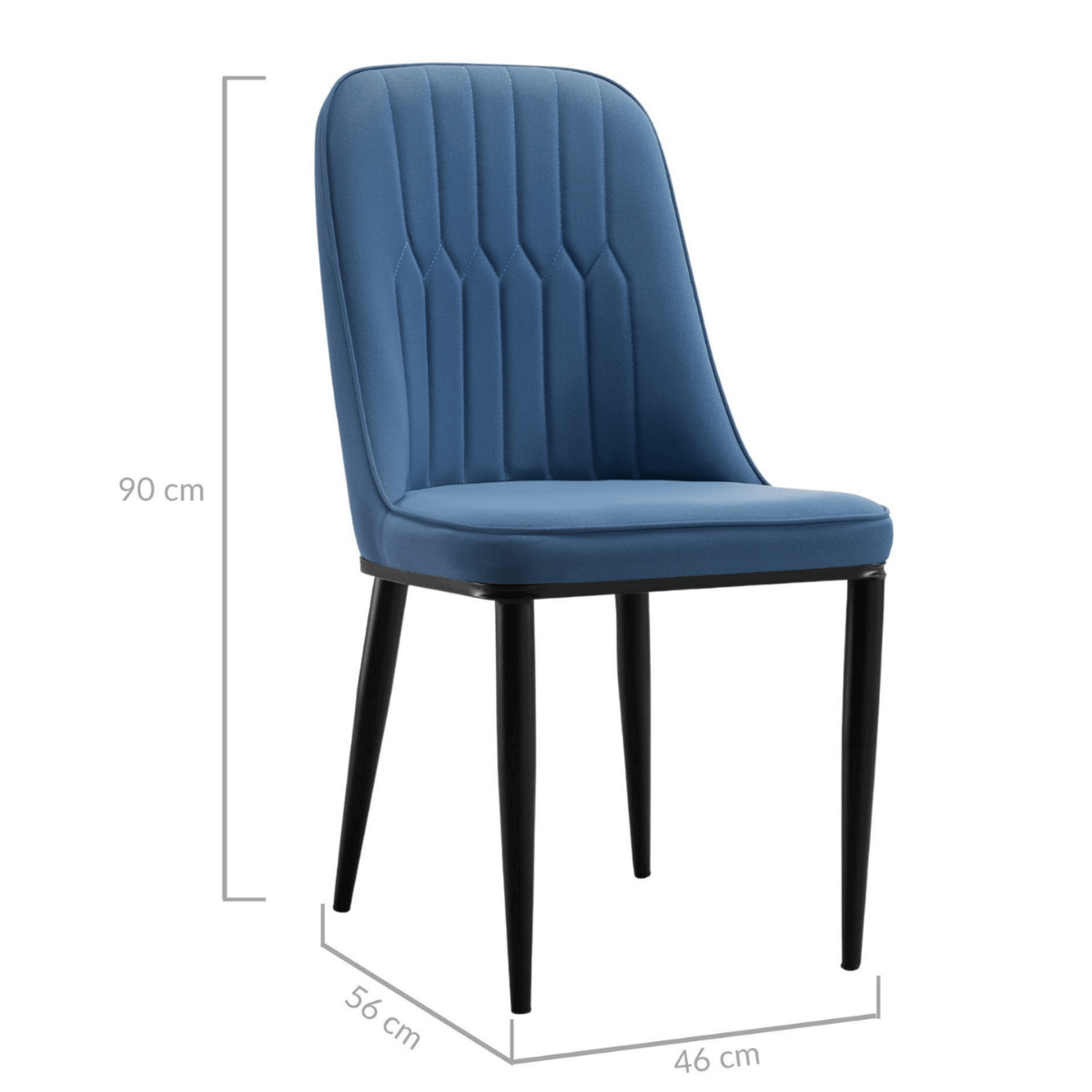 Dining Elegant Classic Design Dining Chair Set of 2-Navy