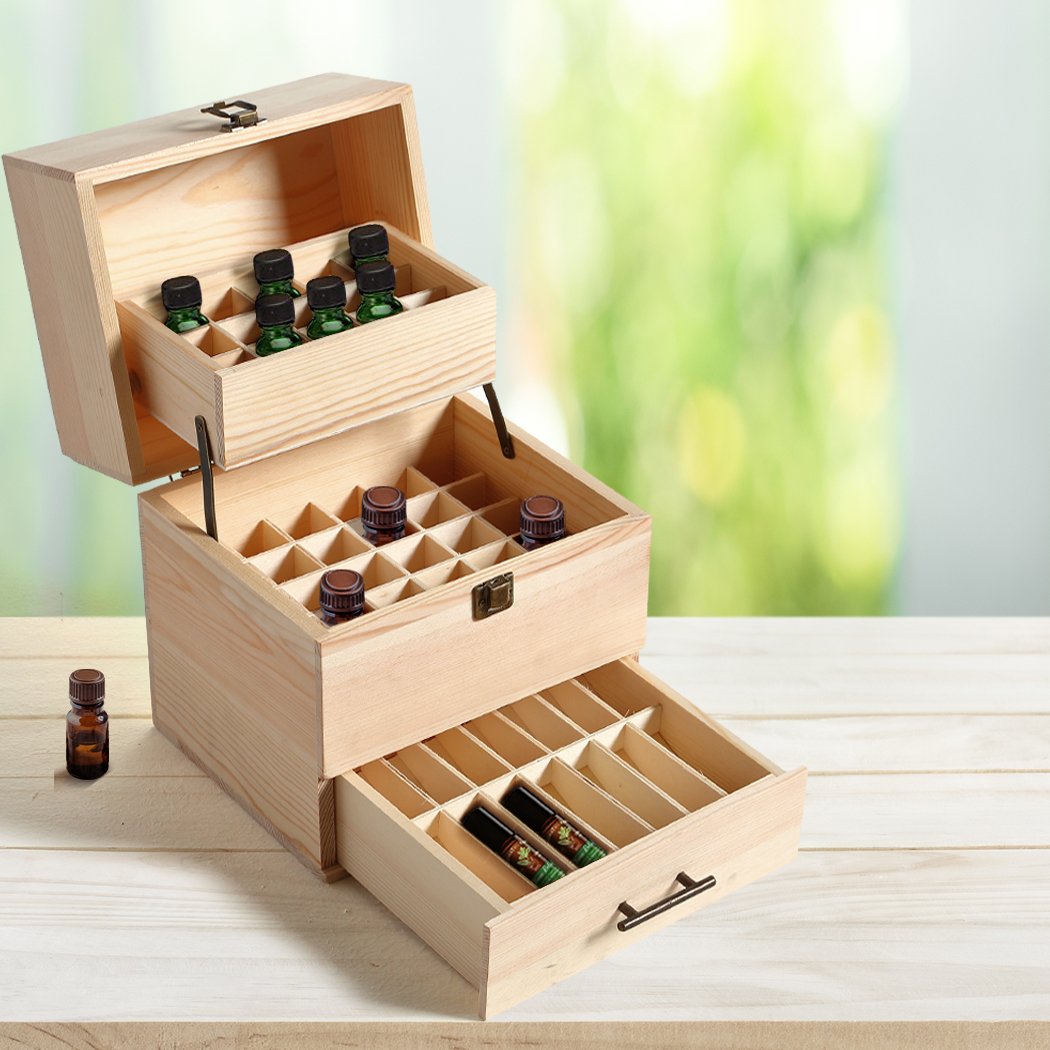 storage & packaging Essential Oil Storage Box Wooden 59 Slots