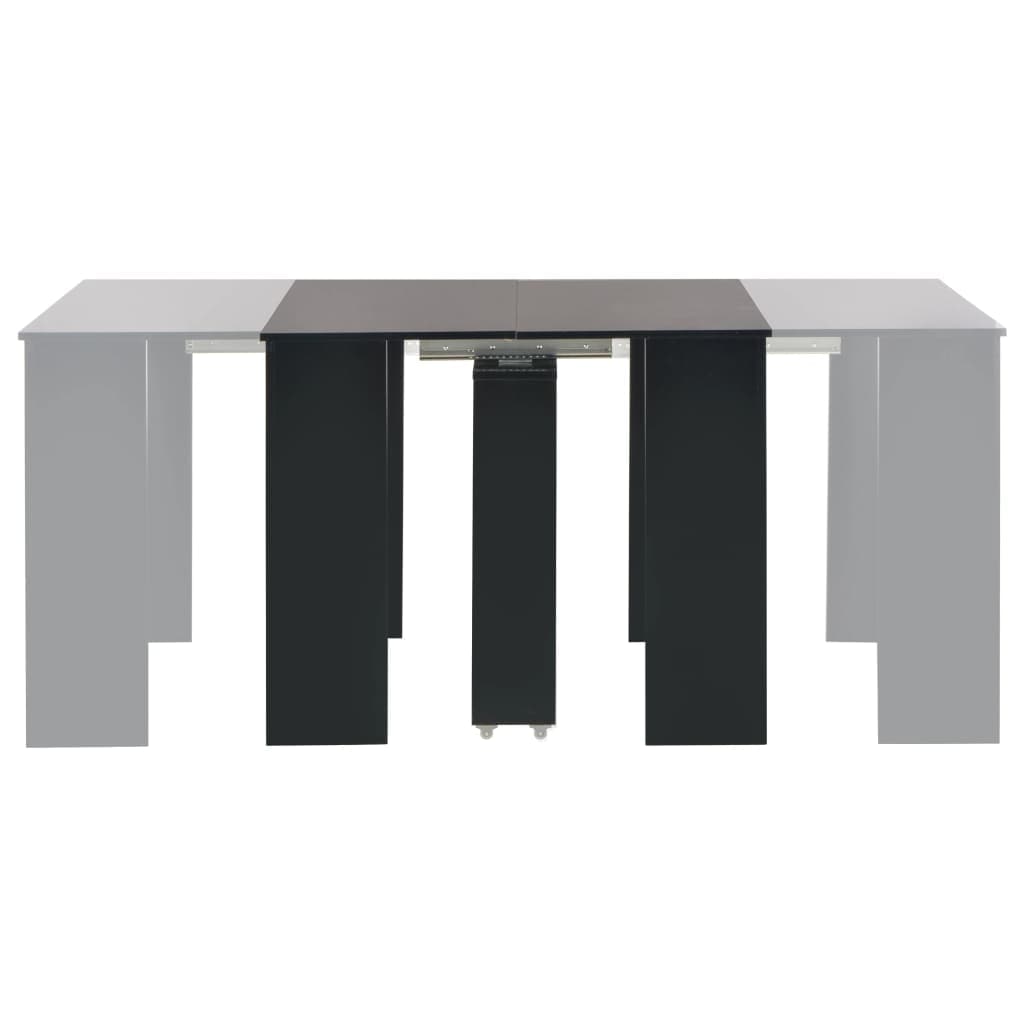 Extendable Dining Table High Gloss Black 175x90x75 cm