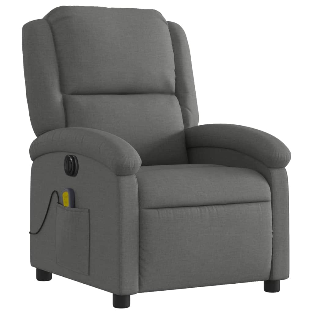 Fabric Electric Massage Recliner Chair Dark Grey