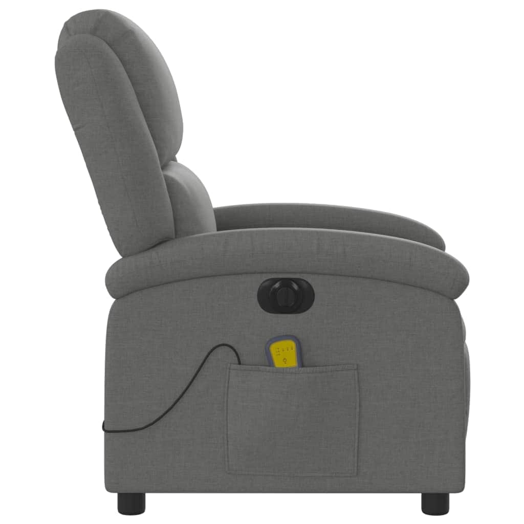 Fabric Electric Massage Recliner Chair Dark Grey