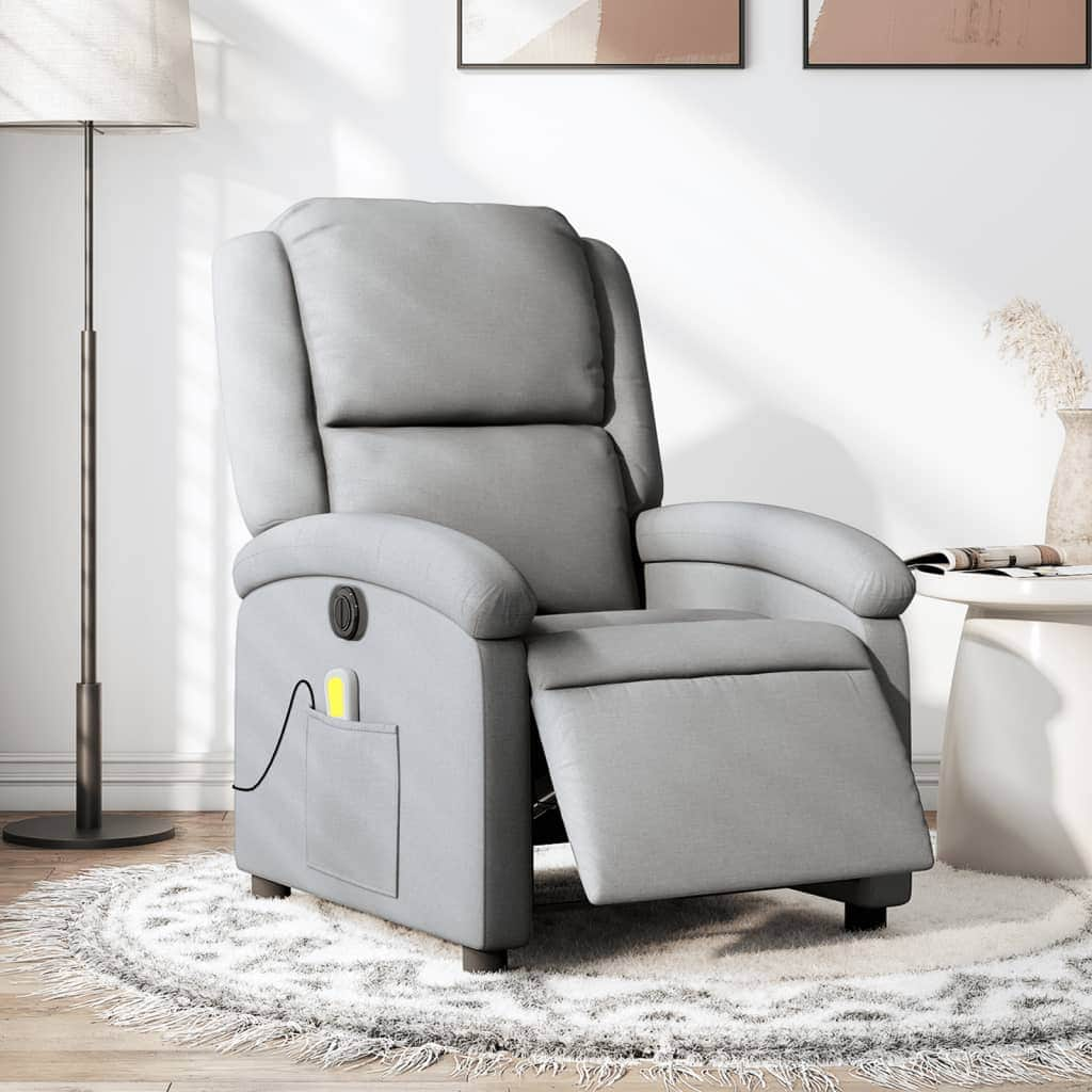 Fabric Electric Massage Recliner Chair Dark Grey