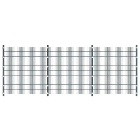 Fence Panel with Posts 6x2 m Anthracite Grey