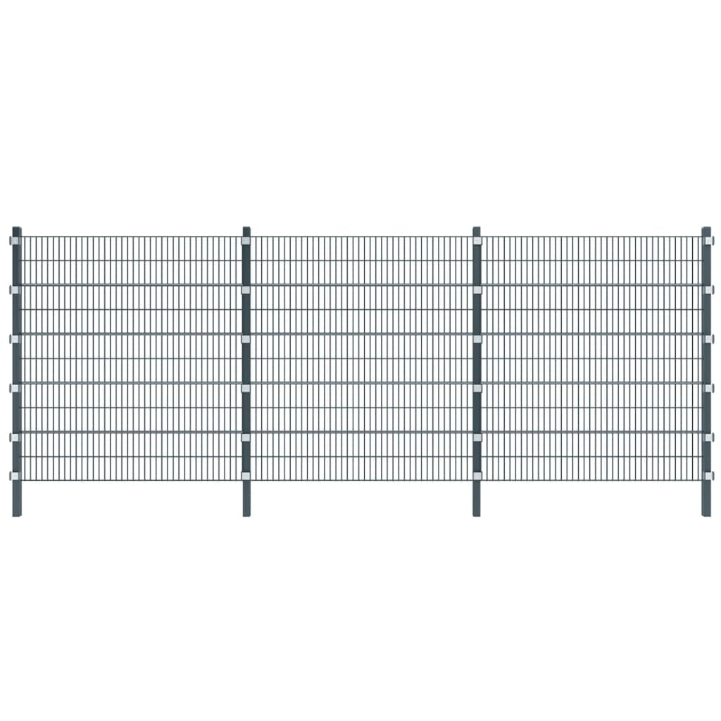 Fence Panel with Posts 6x2 m Anthracite Grey