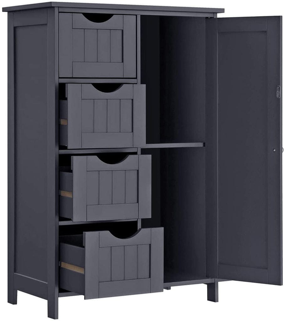 Floor Cabinet with 4 Drawers and Adjustable Shelf Gray LHC41GY