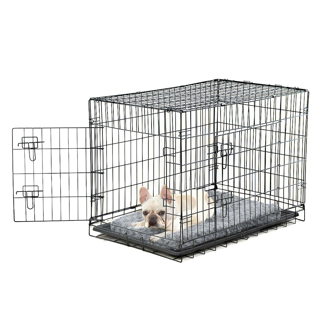 Pet Products Foldable Metal Carrier Portable Kennel With Bed 48"