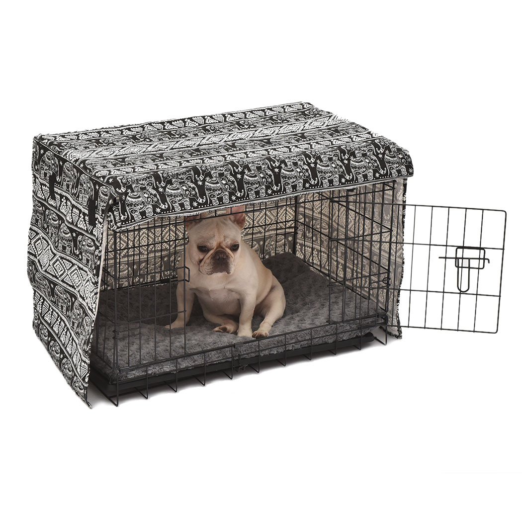 Pet Products Foldable Metal Carrier Portable Pet Kennel With Bed Cover 48"