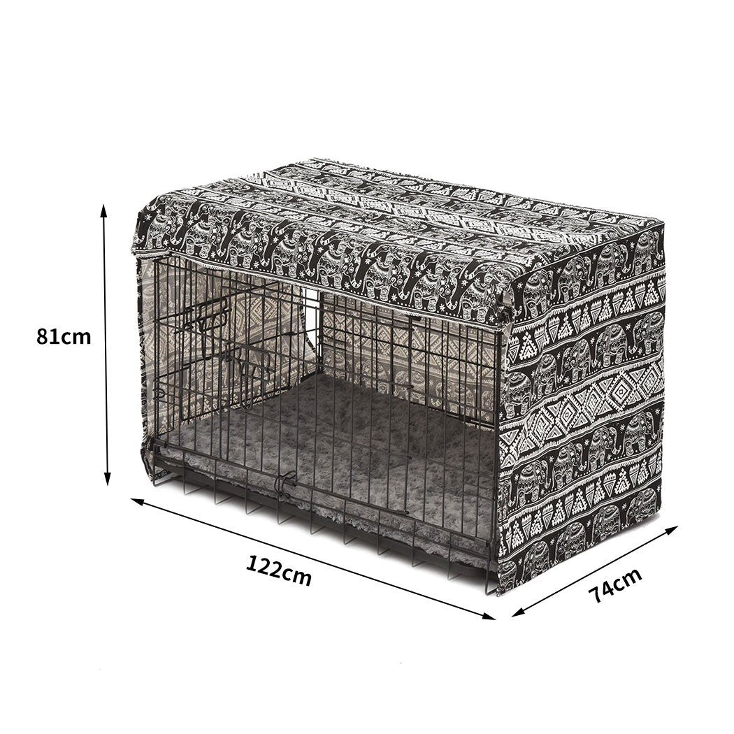 Pet Products Foldable Metal Carrier Portable Pet Kennel With Bed Cover 48"