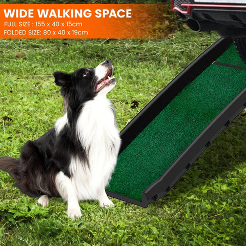 Foldable Plastic Dog Ramp with Synthetic Grass