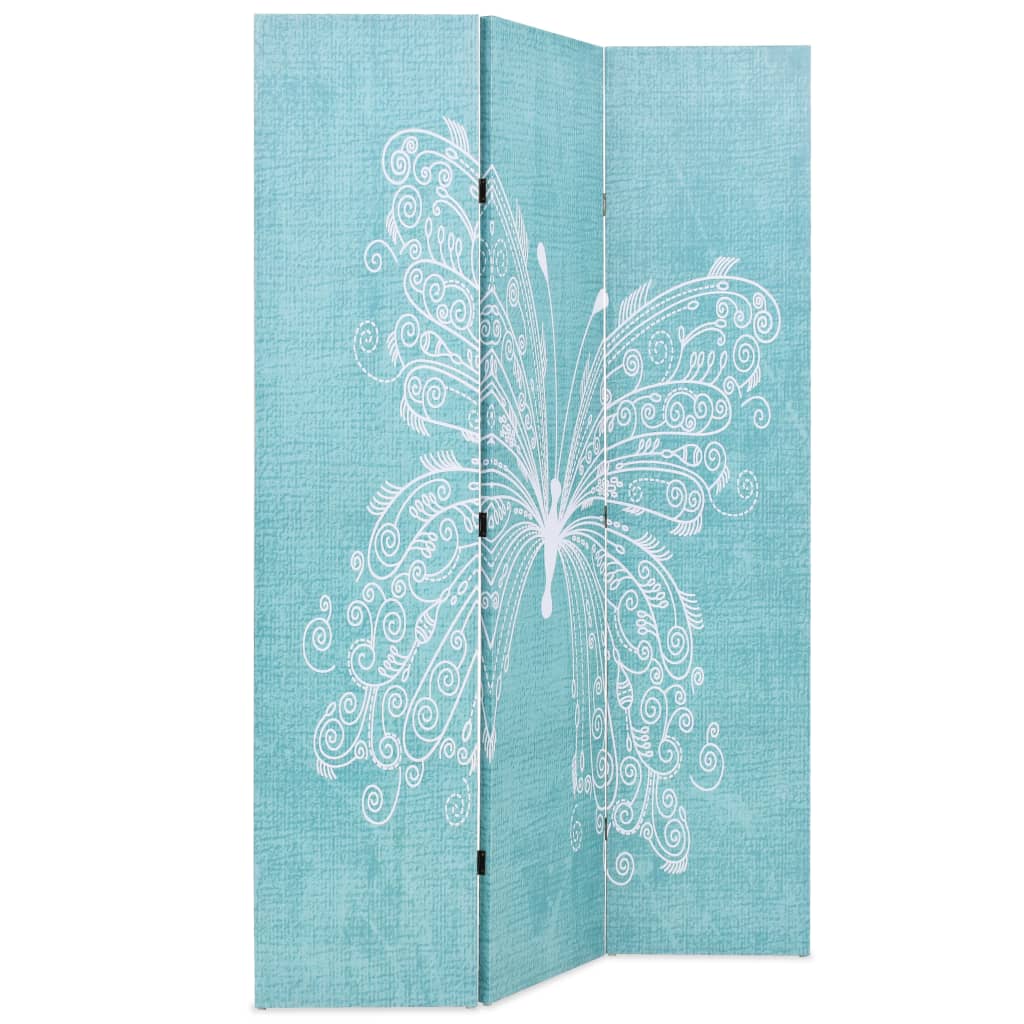 Folding Room Divider 120x180 cm Butterfly Blue