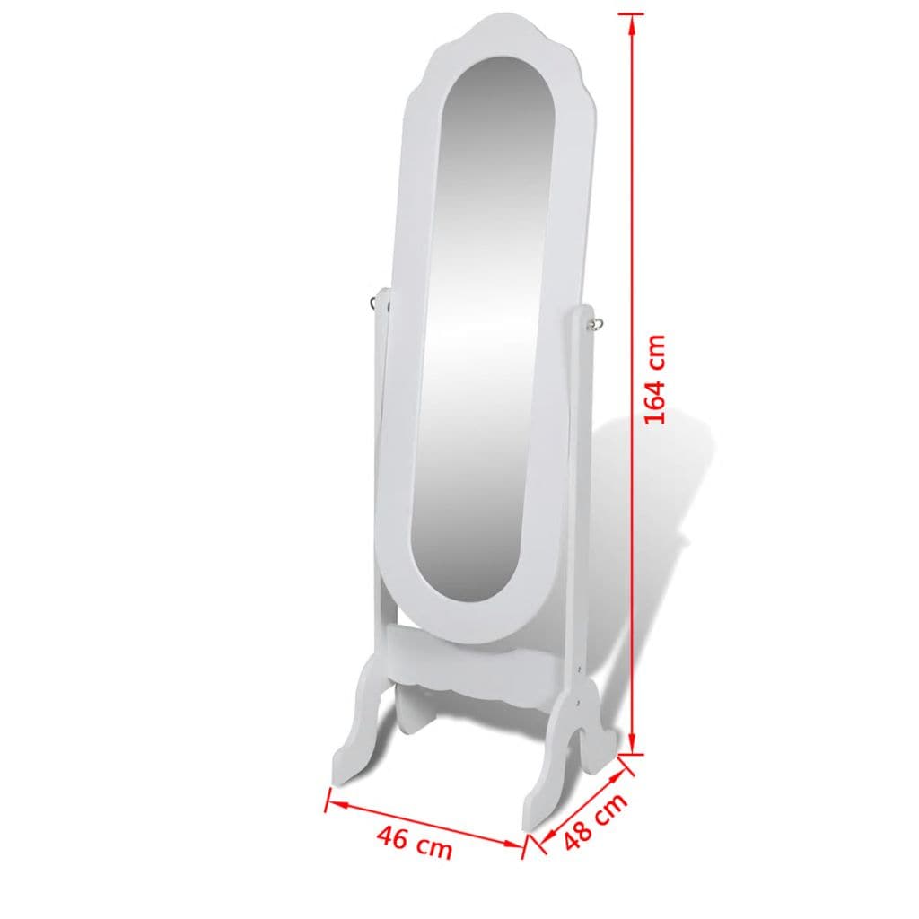 vidaxl30- Free Standing Mirror White Adjustable