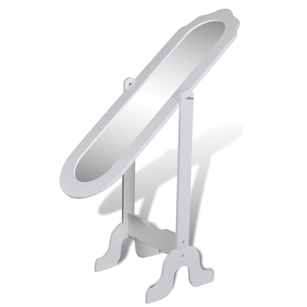 vidaxl30- Free Standing Mirror White Adjustable