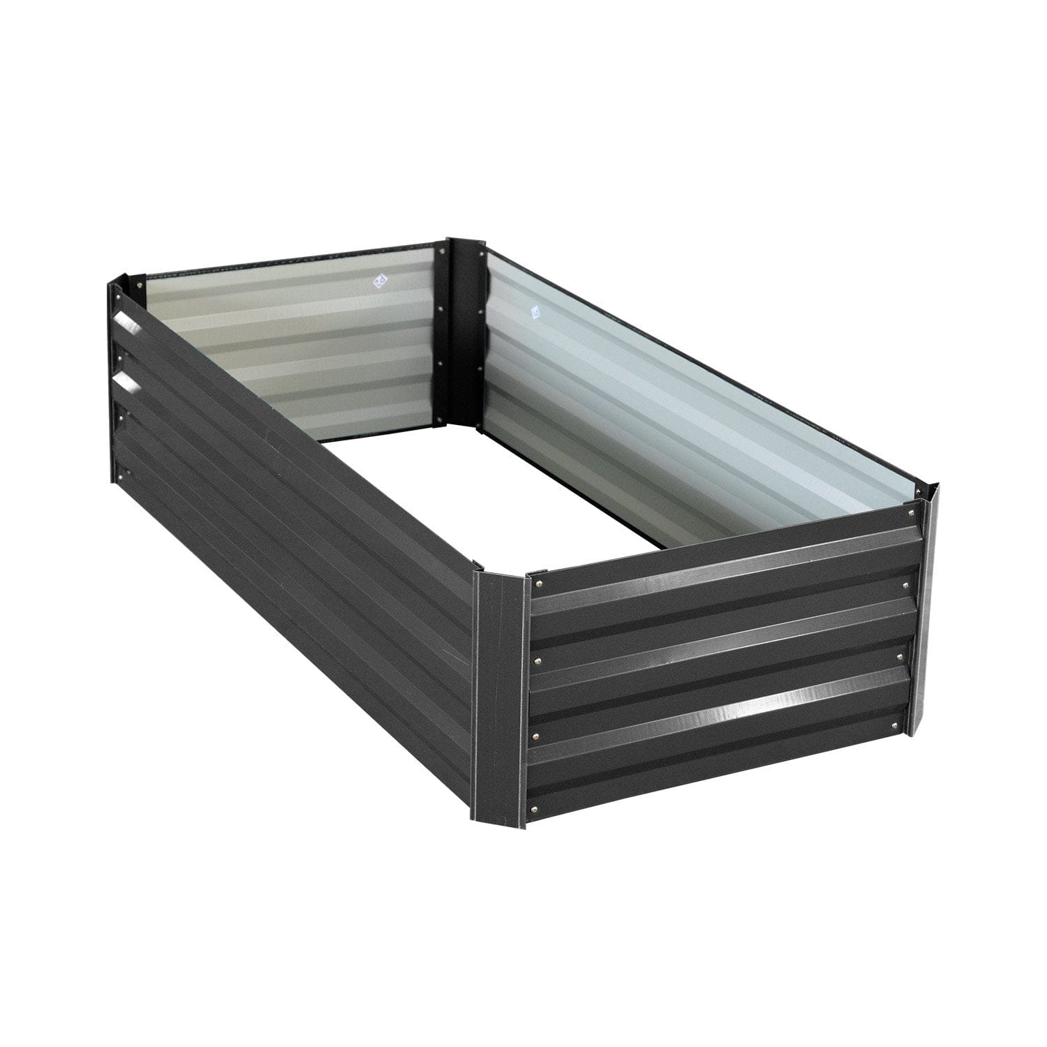 Garden Bed 120 x 60 x 30cm Galvanized Steel - Black