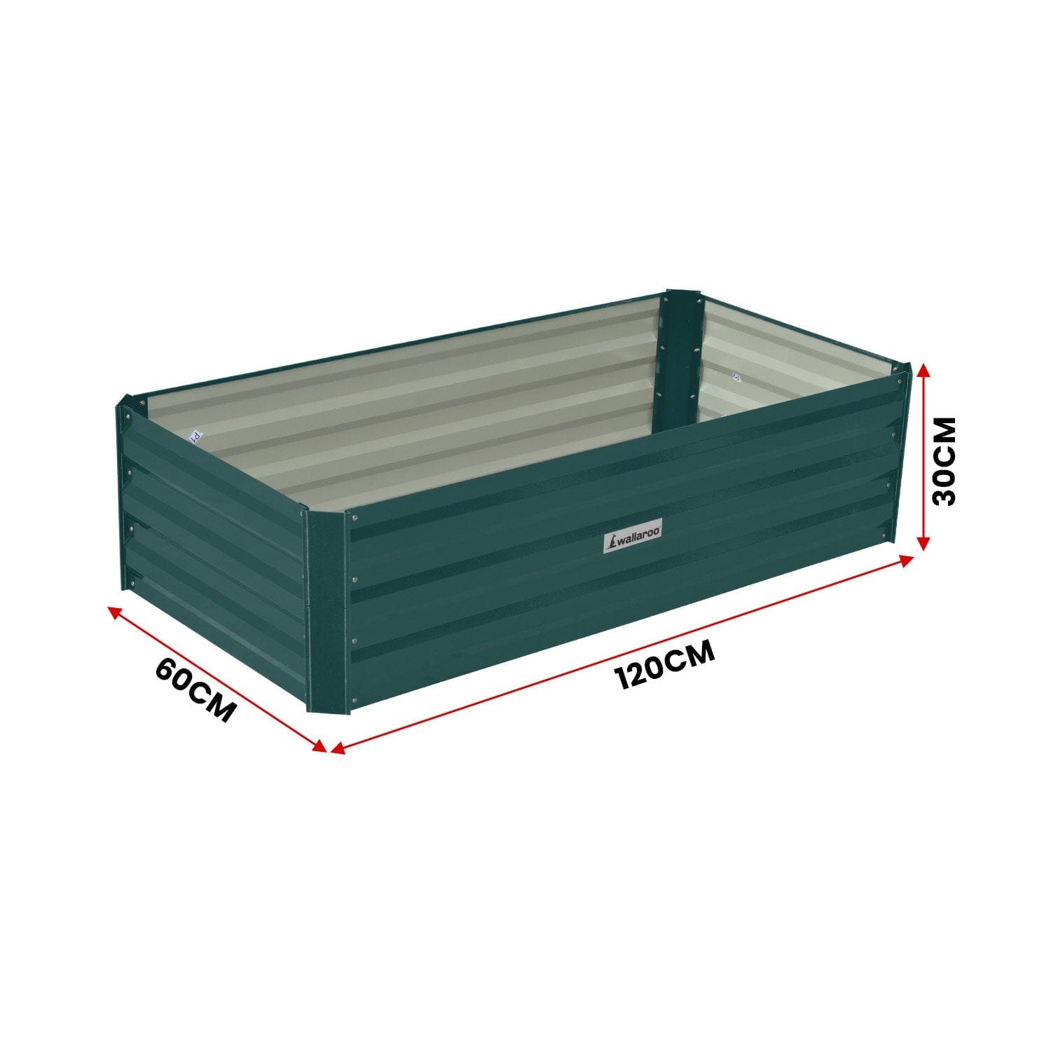 Garden Bed 120 x 60 x 30cm Galvanized Steel - Green