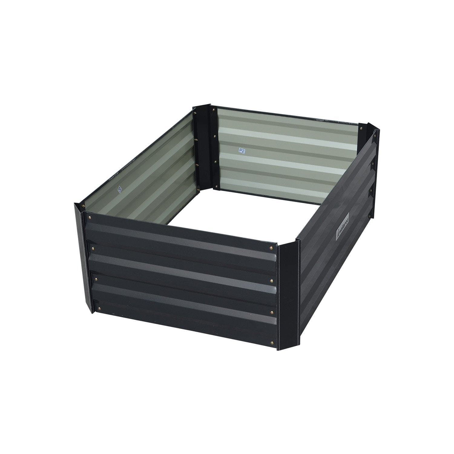 Garden Bed 80 x 60 x 30cm Galvanized Steel - Black