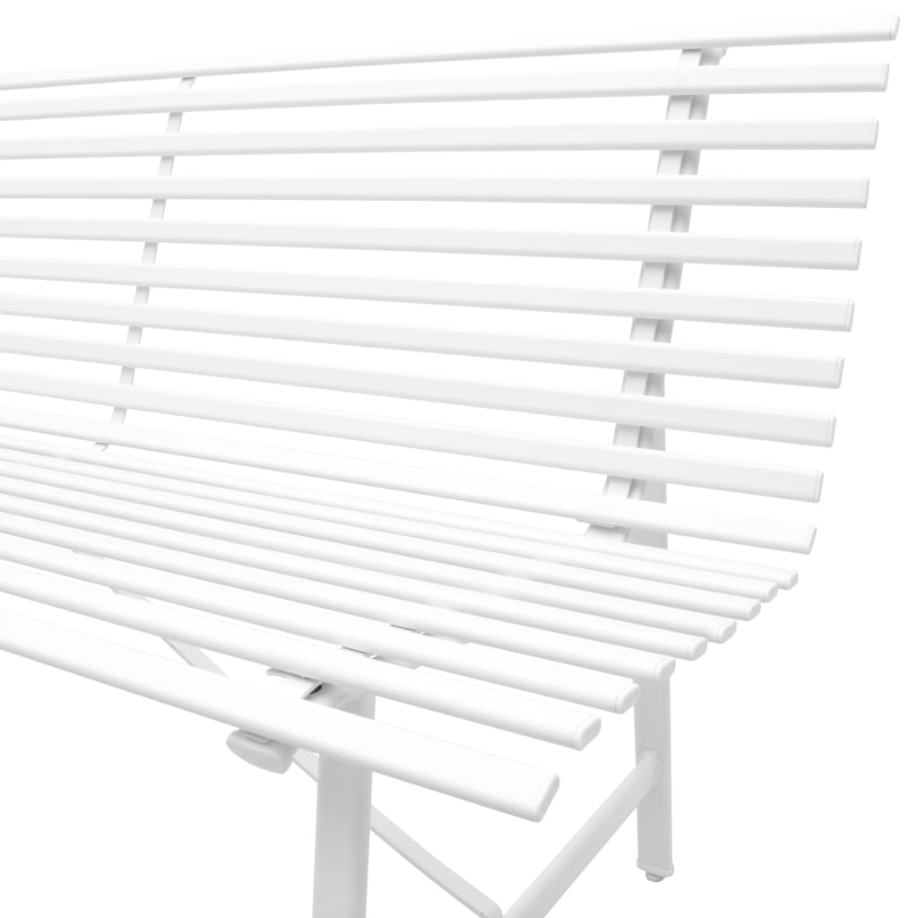 Garden Bench 150 cm Steel White