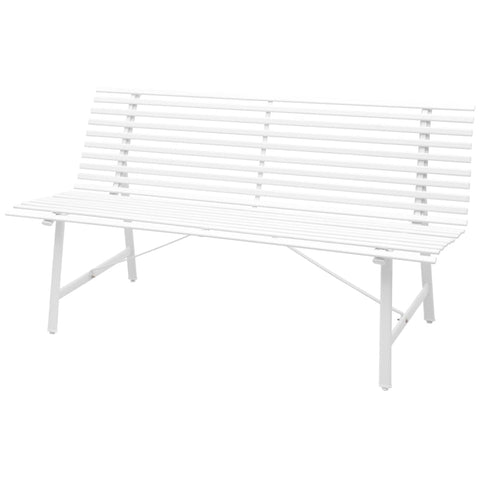 Garden Bench 150 cm Steel White