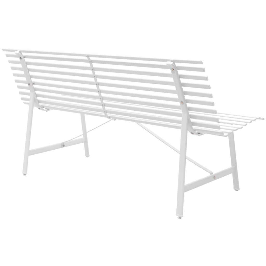 Garden Bench 150 cm Steel White