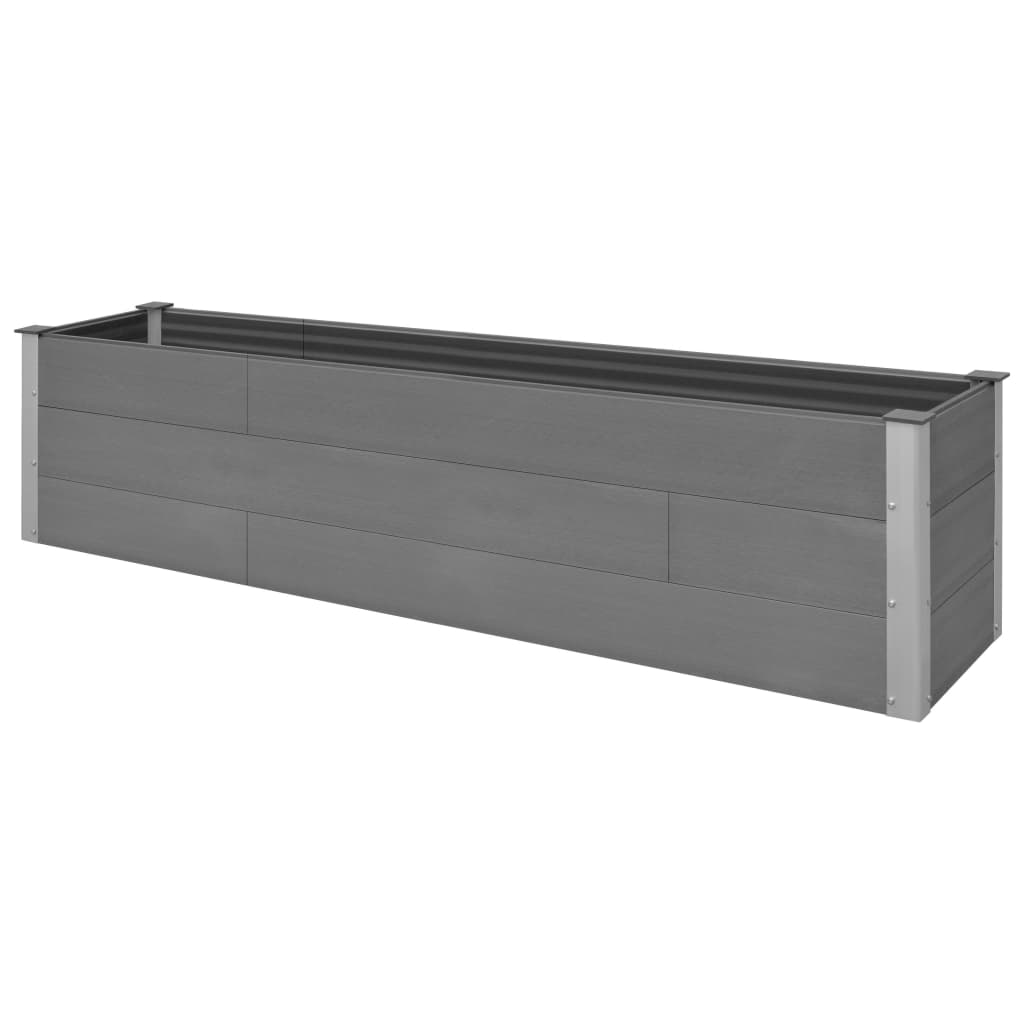 Garden Planter Grey 200x50x54 cm WPC