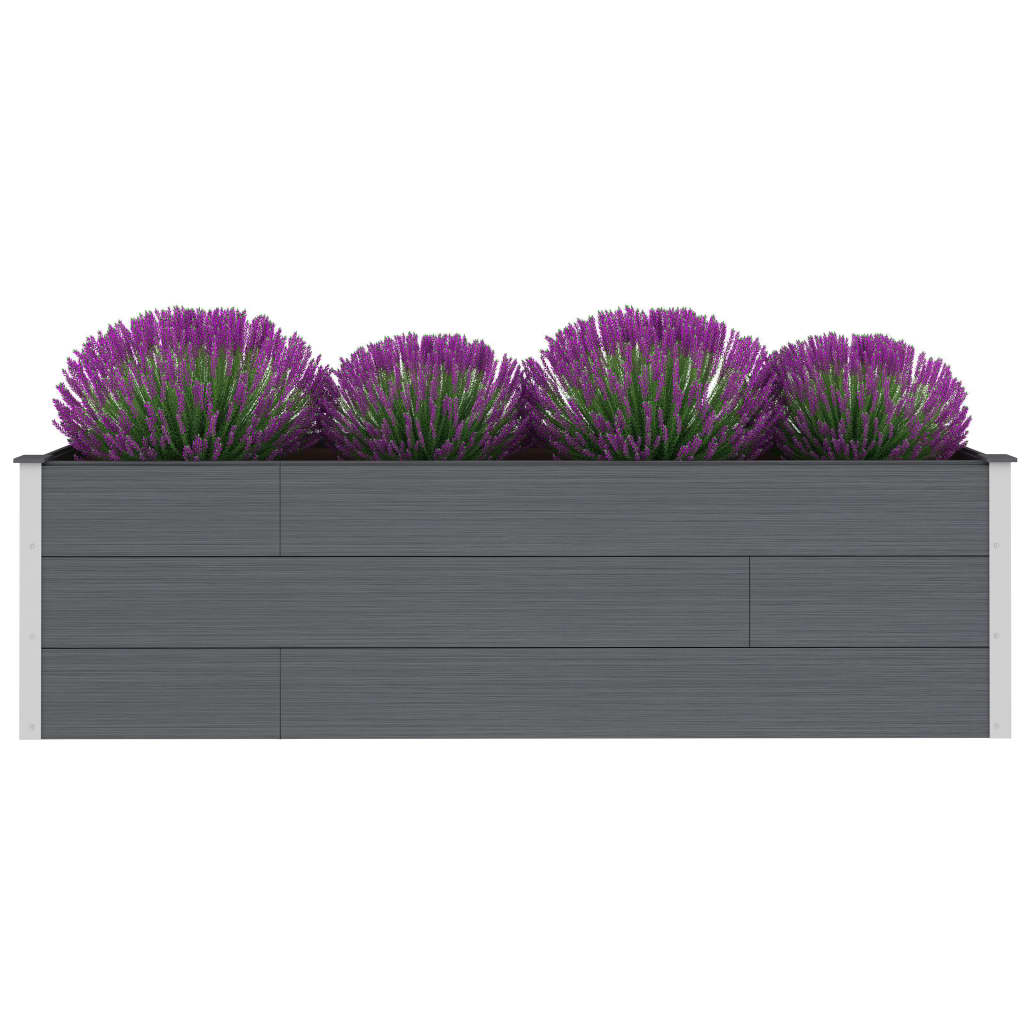 Garden Planter Grey 200x50x54 cm WPC