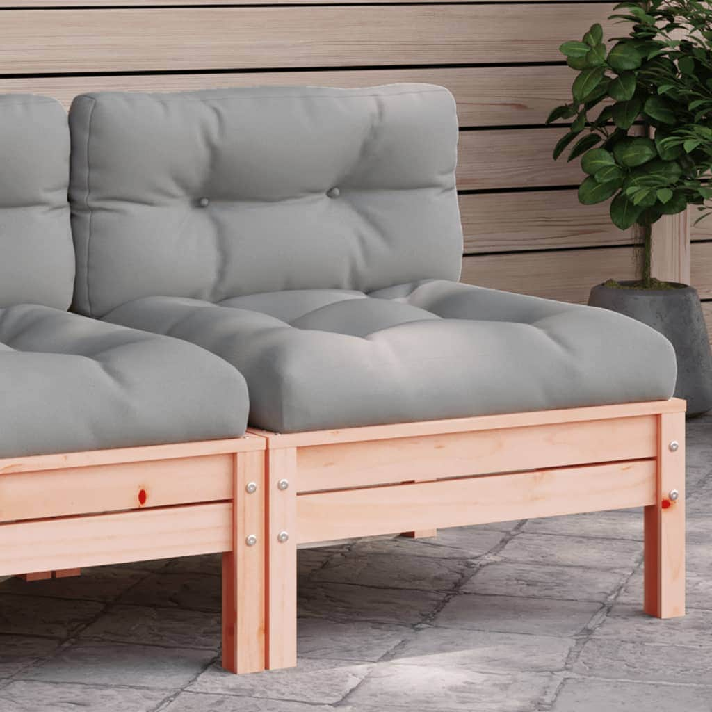 Garden Sofas Armless with Cushions 2 pcs Solid Wood Douglas