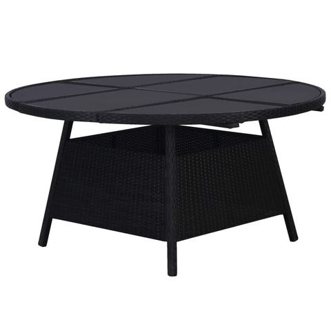 Garden Table Black 150x74 cm Poly Rattan