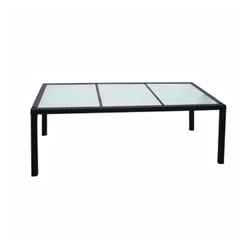 Garden Table Black 190x90x75 cm Poly Rattan