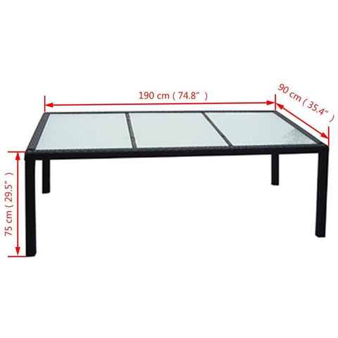 Garden Table Black - Poly Rattan