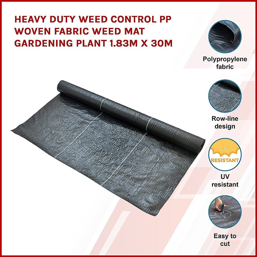 Heavy Duty Weed Control PP Woven Fabric Weed Mat 1.83m x 30m