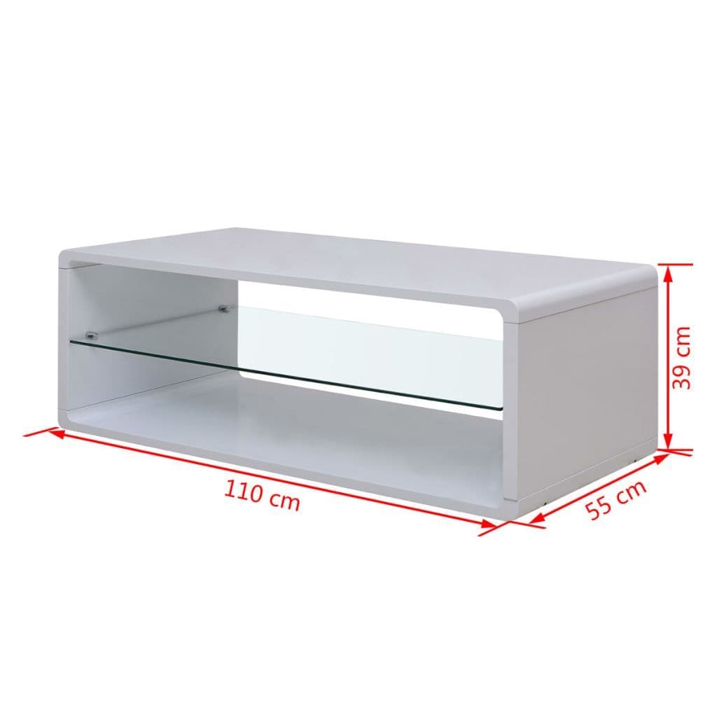 vidaxl50- High Gloss Coffee Table White