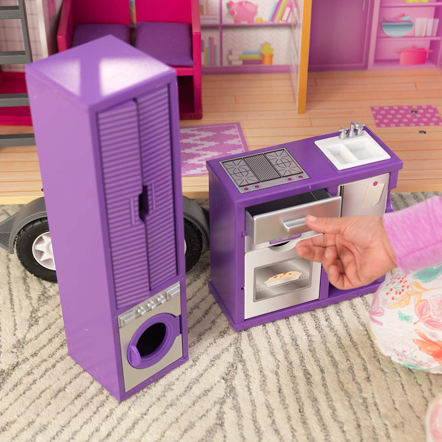 House Dollhouse With Furniture For Kids