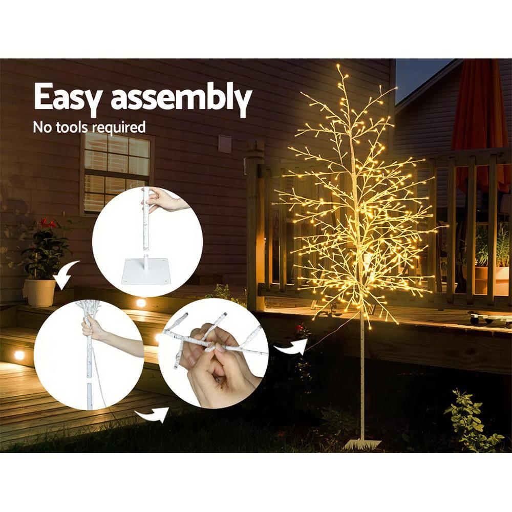 early sale simpledeal Jingle Jollys 2.1M LED Christmas Branch Tree 480 LED Xmas Warm White Optic Fiber