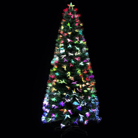 Jingle Jollys Christmas Tree 1.8M 6Ft Led Multi Colour Lights Optic Fibre