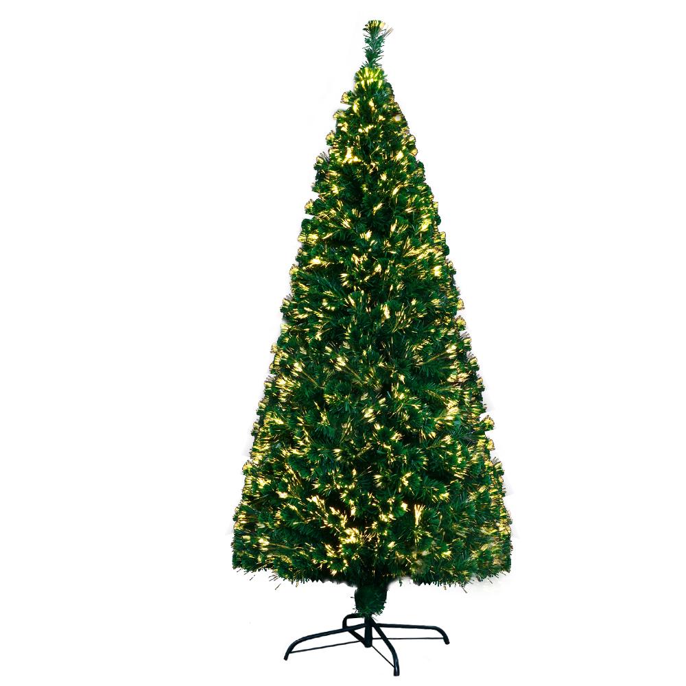 Christmas Jingle Jollys Christmas Tree 2.1M 7FT LED Xmas Fibre Optic Multi Warm White