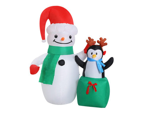 Jingle Jollys Inflatable Christmas 1.8M Snowman LED Lights Outdoor Decorations