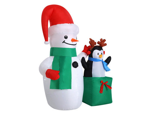 Jingle Jollys Inflatable Christmas 1.8M Snowman LED Lights Outdoor Decorations