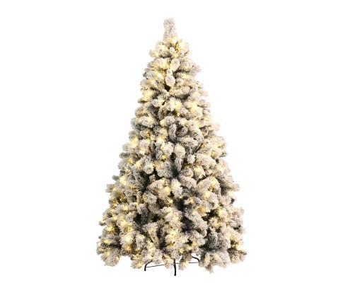 Christmas Jingle Jollys Snowy Christmas Tree 1.8M 6FT LED Lights Xmas Decorations Warm White