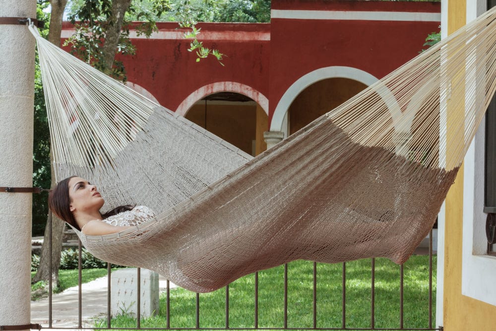 Jumbo Size Outdoor Cotton Mexican Hammock in Dream Sands Colour